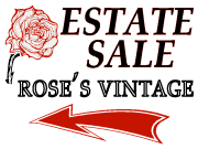 Rose's Vintage sale signs